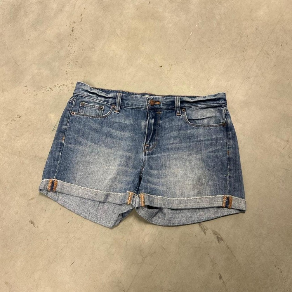 Y2K J. Crew Blue Denim Shorts W/ Frayed Hem